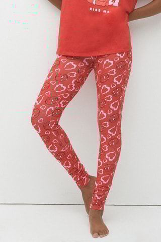 Leggings em algodão biológico Hot Stuff Le Petit Diable Hotstuffiz - Vermelho - Undiz