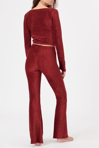 Leggings em veludo Revengiz - Vermelho