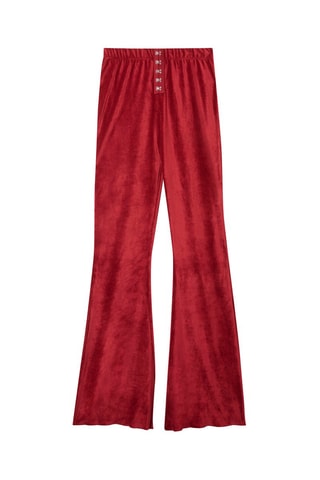 Leggings em veludo Revengiz - Vermelho