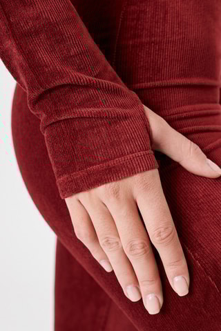 Leggings em veludo Revengiz - Vermelho