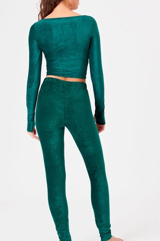 Leggings em veludo Revengiz - Verde