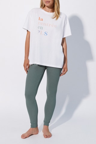 Pijama Dubaiz - Branco e verde-petróleo - Undiz