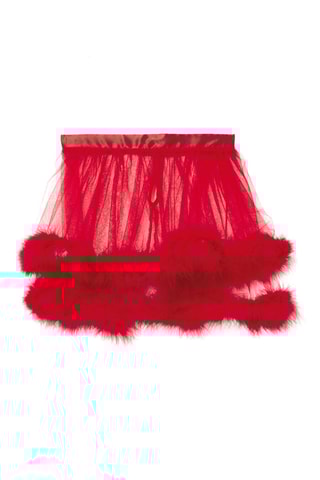 Saia de cintura subida em penas Santababiz - Vermelho - Undiz