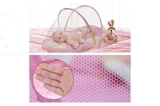 Moustiquaire pliable portable pour bébé avec matelas et oreiller - 60 x 58 x 55 cm