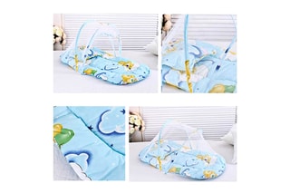 Moustiquaire pliable portable pour bébé avec matelas et oreiller - 60 x 58 x 55 cm