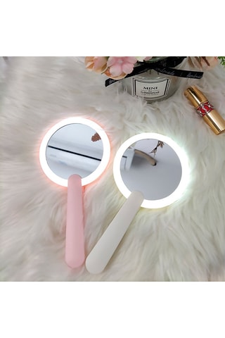 Miroir pliant lumineux à LED - Rose