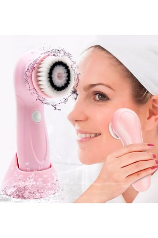 Brosse nettoyante visage 3-en-1 - Rose