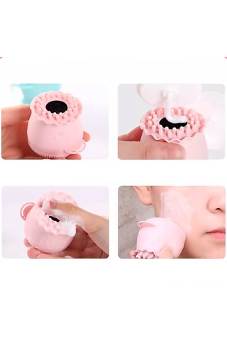 Brosse visage manuelle 2-en-1 - Rose clair