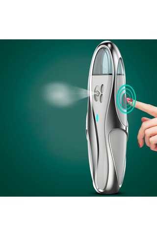 Humidificateur facial portatif Vert et argenté