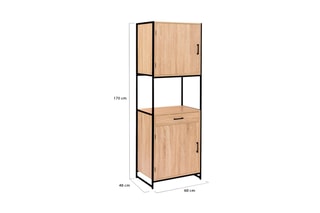 Suporte industrial 2 portas Memphis - Imitação madeira e preto