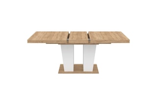 Table repas extensible Ezra - Imitation bois et blanc