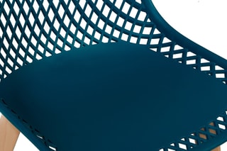 4 chaises Maelle - Bleu canard et naturel