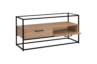 Móvel de TV com 2 gavetas Siena - Imitação de madeira e preto