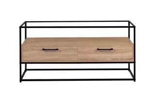 Móvel de TV com 2 gavetas Siena - Imitação de madeira e preto
