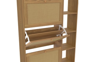 Meuble à chaussures Erin 3 abattants - 86,5 x 23,5 x 133,5 cm