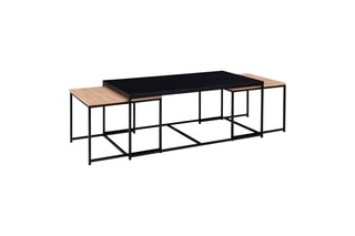 3 tables basses Liverpool - 
Noir et naturel