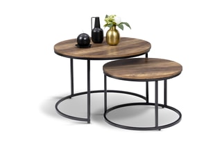 2 tables basses gigognes Eliza - 70 x 46 x 70/54 x 35,5 x 54 cm
