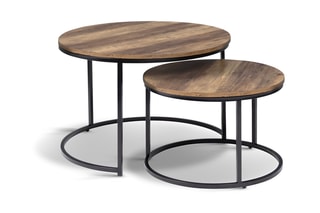 2 tables basses gigognes Eliza - 70 x 46 x 70/54 x 35,5 x 54 cm
