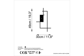 Horloge murale - 49 x 30 cm - Noir