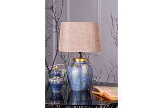 Lampe à poser TM167 - Bleu et marron - 60 W