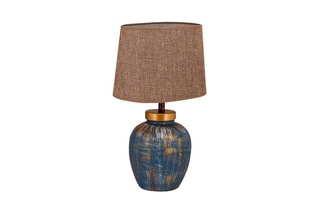 Lampe à poser TM167 - Bleu et marron - 60 W