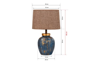 Lampe à poser TM167 - Bleu et marron - 60 W