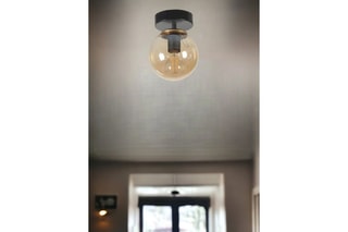Plafonnier - Noir et transparent - 60 W