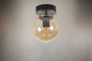 Plafonnier - Noir et transparent - 60 W