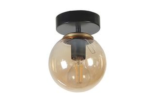 Plafonnier - Noir et transparent - 60 W