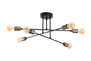 Suspension Flower - Noir et doré - 6 x 40 W