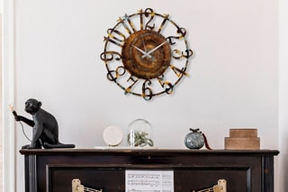 Horloge murale - 48 cm - Marron et doré