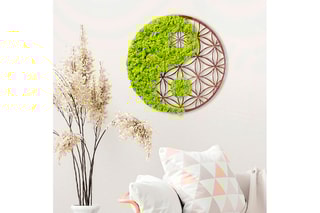 Décoration murale - 44 x 44 cm - Vert et naturel