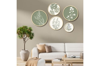 5 tableaux en bois massif Yats - 43,5 x 43,5/37 x 37/31 x 31/26 x 26/18 x 18 cm