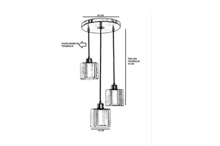 Suspension Yeni Sahra - Bronze - 3 x 60 W 