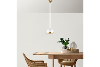 Suspension Yildo - Blanc et doré - 40 W