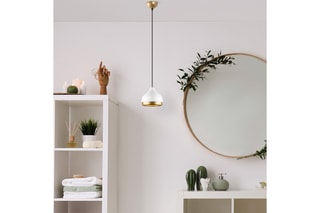 Suspension Yildo - Blanc et doré - 40 W