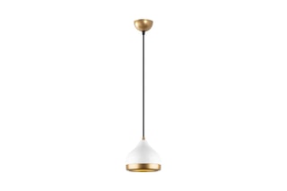 Suspension Yildo - Blanc et doré - 40 W