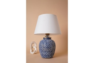 Lampe à poser - Bleu et blanc - 60 W