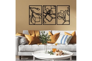 3 décorations murales Adda - Noir - 120 x 56,5 cm