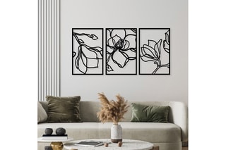 3 décorations murales Adda - Noir - 120 x 56,5 cm
