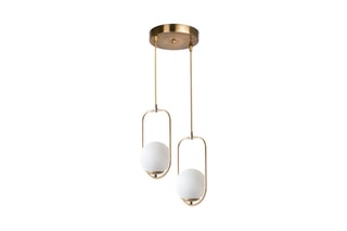 Suspension Ahu - Doré et blanc - 2 x 60 W