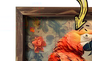 Peinture décorative encadrée en MDF Joséphine - 25 x 50 cm