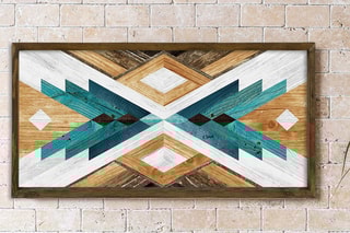Peinture décorative encadrée en MDF Robin - 120 x 60 cm