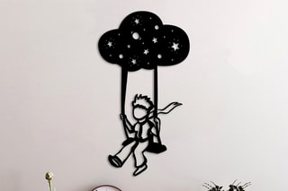 Décoration murale Petit Prince - Noir - 34 x 62 cm