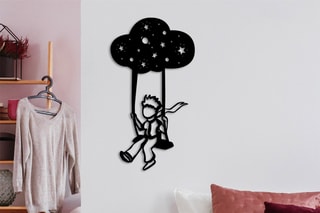 Décoration murale Petit Prince - Noir - 34 x 62 cm