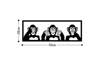 Décoration murale Monkeys - 70 x 25 cm - Noir