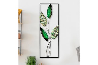 Décoration murale Timeyi 3 - Noir et vert - 32 x 90 cm