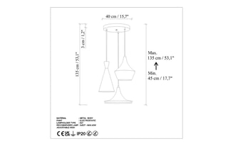 Suspension Tom - Marron foncé - 3 x 40 W
