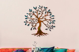 Décoration murale - Marron et vert foncé - 60 x 60 cm