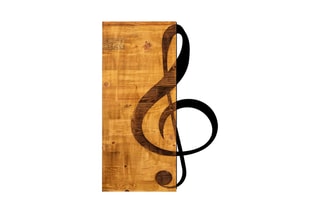 Décoration murale en bois Treble Clef - 39 x 58 cm - Imitation bois et noir